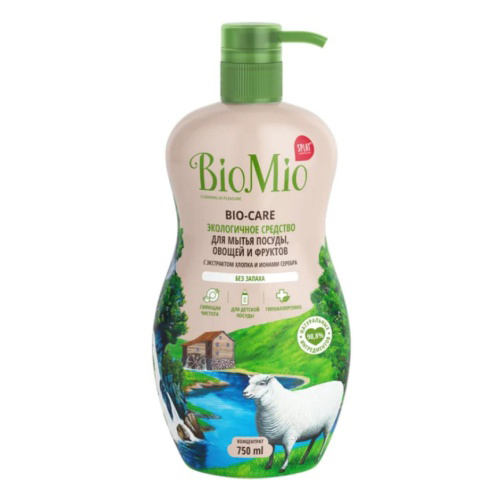 BioMio Средство для мытья посуды в том числе детской Концентрат без запаха 750 мл. фото