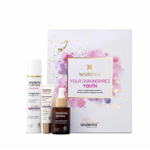 Сесдерма Набор: HIDRADERM HYAL SERUM - Сыворотка, 30 мл + SESRETINAL MATURE GEL CREMA – Крем-гель, 50 мл + SESRETINAL MATURE EYE CONTOUR - Крем-контур для зоны вокруг глаз, 15 мл (Sesderma, Промо Наборы) фото 0