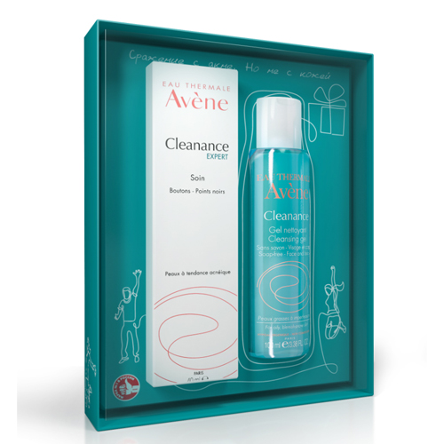 Avene Набор Себорегулирующая эмульсия 40 мл + Очищающий гель 100 мл (Avene, Cleanance)