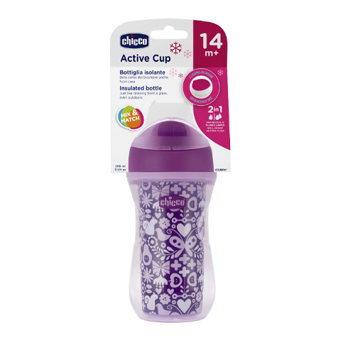 

Chicco Чашка-поильник Active Cup (носик ободок) 14+, 266 мл (Chicco, Посуда), Посуда