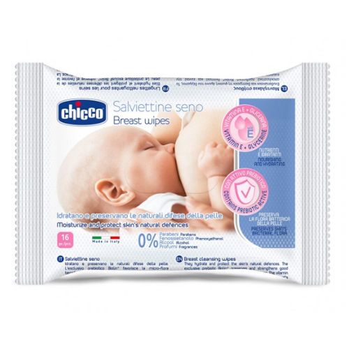 

Chicco Очищающие салфетки для груди 0+, 16 шт (Chicco, Для груди), Для груди