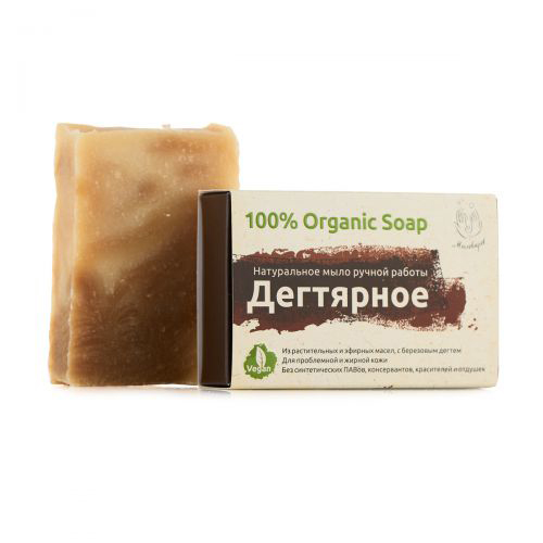  Натуральное мыло Дегтярное 80 гр (Мыловаров, Натуральное мыло) фото 0