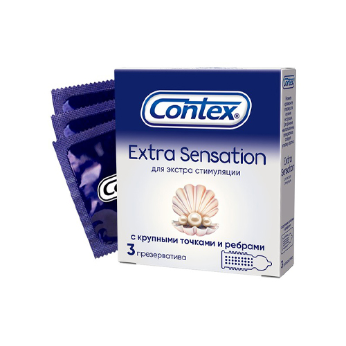 Contex Презервативы Extra Sensation с крупными точками и ребрами, №3 (Contex, Презервативы)