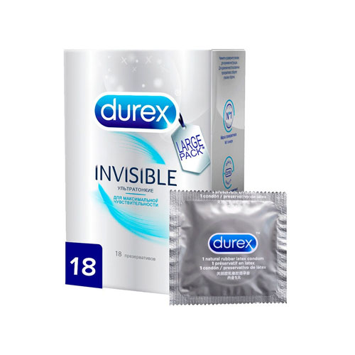 Durex Презервативы Invisible ультратонкие, 18 шт (Durex, Презервативы) цена и фото