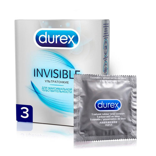 Durex Презервативы Invisible, 3 шт (Durex, Презервативы) презервативы natural plain 3 шт