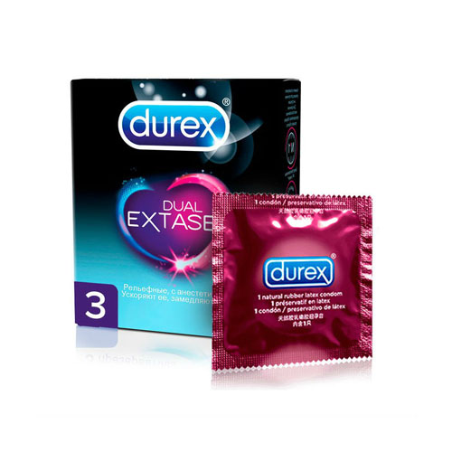 Durex Презервативы Dual Extase, 3 шт (Durex, Презервативы) цена и фото