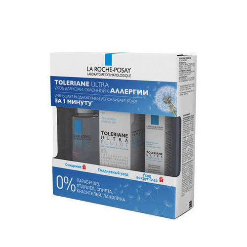 Ля Рош Позе Набор Флюид Толеран Ультра 40 мл + Толеран Ультра для глаз 2 мл + Мицеллярная вода для чувствительной кожи 50 мл (La Roche-Posay, Toleriane) фото 1