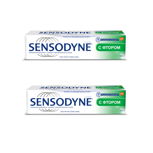 Sensodyne Набор Зубная паста с фтором 50 мл 2 шт (Sensodyne, Зубные пасты) от Pharmacosmetica.ru