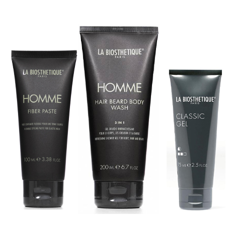 Ля Биостетик Набор Homme №6: Hair Beard Body Wash 200 мл + Fiber Pastу 100 мл + Travel size Classic Gel 75 мл + металлическая коробка + брендированная папирусная бумага (La Biosthetique, Homme) фото 0