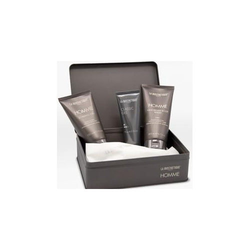 Ля Биостетик Набор Homme №6: Hair Beard Body Wash 200 мл + Fiber Pastу 100 мл + Travel size Classic Gel 75 мл + металлическая коробка + брендированная папирусная бумага (La Biosthetique, Homme) фото 1