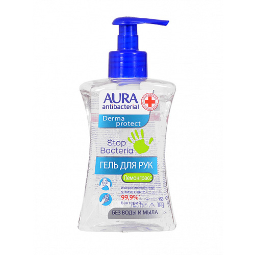 

Aura Гель для рук антибактериальный Derma Protect изопропиловый спирт 250 мл (Aura, Жидкое мыло), Жидкое мыло