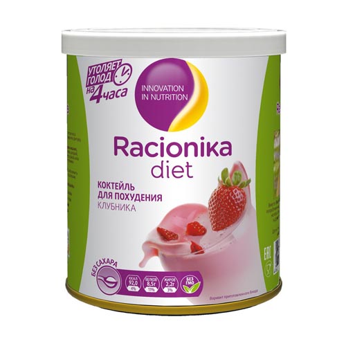 Рационика Диет коктейль клубника 350 г (Racionika, Racionika Diet) фото 0