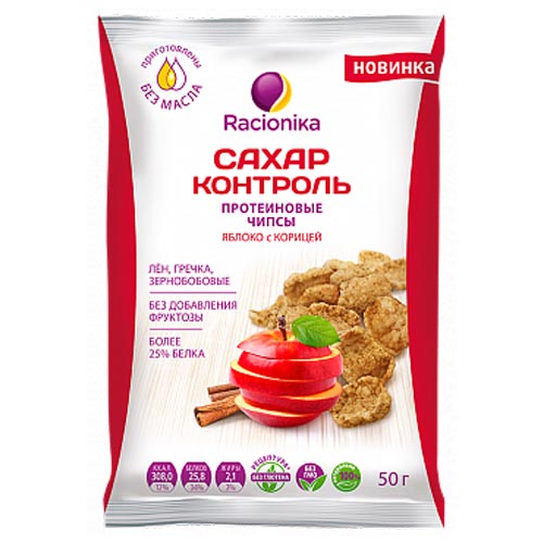 Рационика Чипсы протеиновые Сахар-контроль 50 г (Racionika, Racionika Сахар-контроль) фото 0