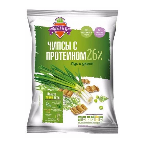 Рационика Чипсы с протеином лук-укроп 90 г (Racionika, Польза есть) фото 0
