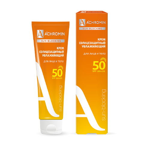Ахромин Солнцезащитный крем экстра защита для лица и тела SPF 50, 100 мл (Achromin, Sun Blocking) фото 0