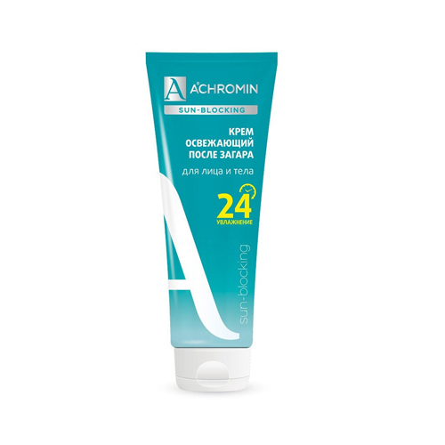 Ахромин Освежающий крем после загара для лица и тела 24 часа увлажнение 250 мл (Achromin, Sun Blocking) фото 0