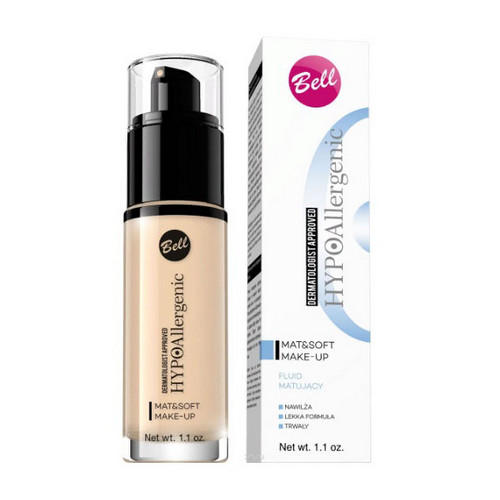 Bell Флюид Матирующий Гипоаллергенный Mat&soft Make-up 30 мл (Bell, Hypoallergenic)