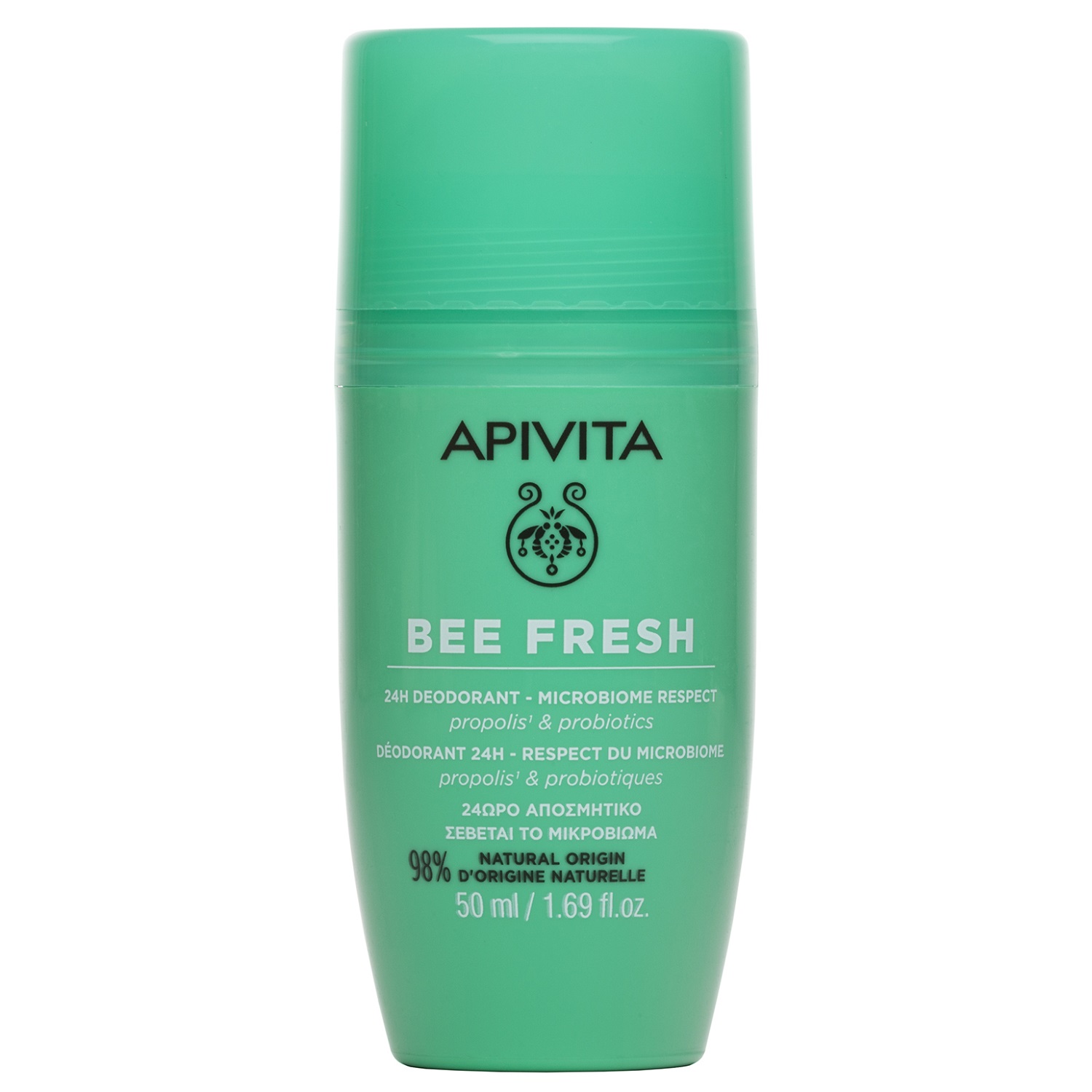 Апивита Дезодорант с прополисом и пробиотиками Be Fresh 24 часа защиты 12+, 50 мл (Apivita, Body) фото 0