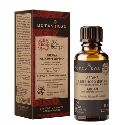 Botavikos Косметическое натуральное масло 100% Аргана (Железное дерево), 30 мл (Botavikos, Жирные масла) botavikos натуральное косметическое масло хлопковое 30 мл botavikos