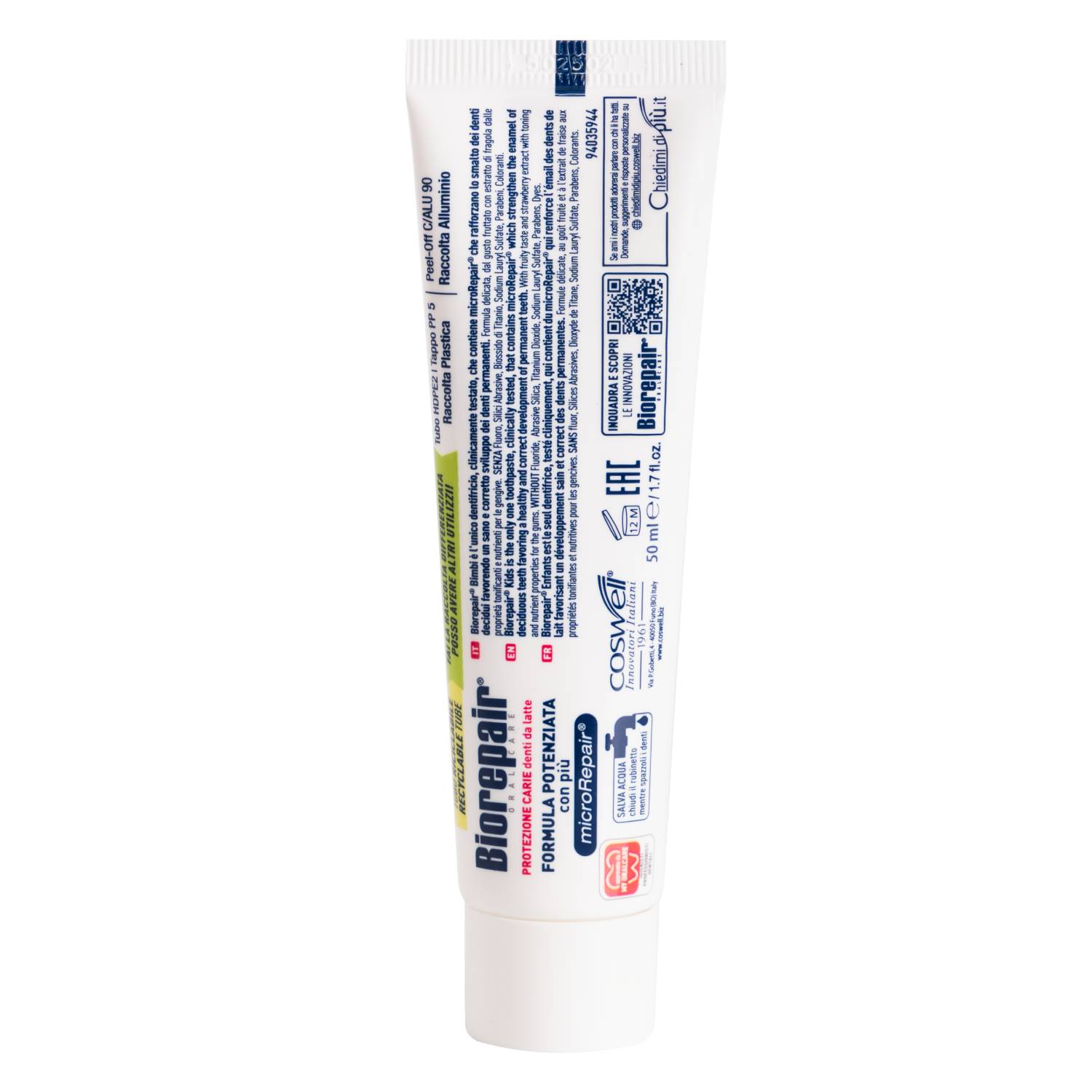 Биорепейр Детская зубная паста с экстрактом земляники 0 - 6 лет RDA 14,7, 50 мл (Biorepair, Детская гамма) фото 5