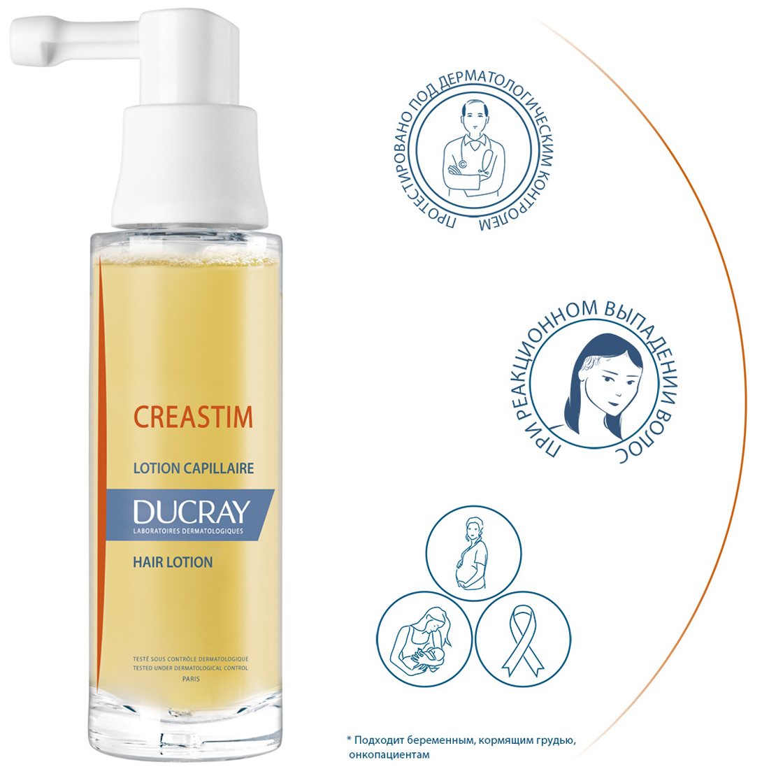 Дюкрэ Лосьон против выпадения волос, 2 х 30 мл (Ducray, Creastim) фото 3
