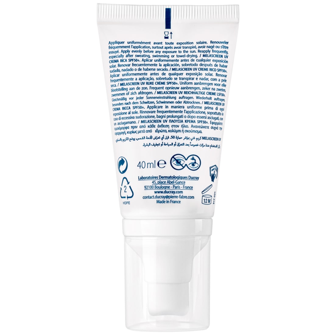 Дюкрэ Легкий фотозащитный крем SPF 50+, 40 мл (Ducray, Melascreen) Дюкрэ Легкий фотозащитный крем SPF 50+, 40 мл (Ducray, Melascreen) фото 8