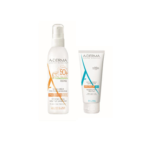 Адерма Набор Cолнцезащитный спрей для детей SPF50+, 200 мл + AH Восстанавливающий лосьон после загара 100мл (A-Derma, Protect) Адерма Набор Cолнцезащитный спрей для детей SPF50+, 200 мл + AH Восстанавливающий лосьон после загара 100мл (A-Derma, Protect) фото 1
