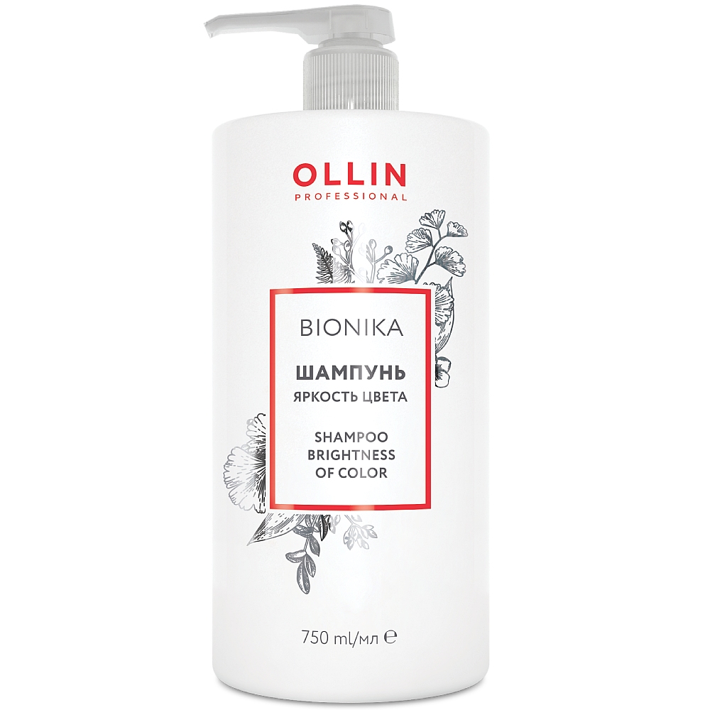 Ollin Professional Шампунь для окрашенных волос Яркость цвета, 750 мл (Ollin Professional, Bionika)