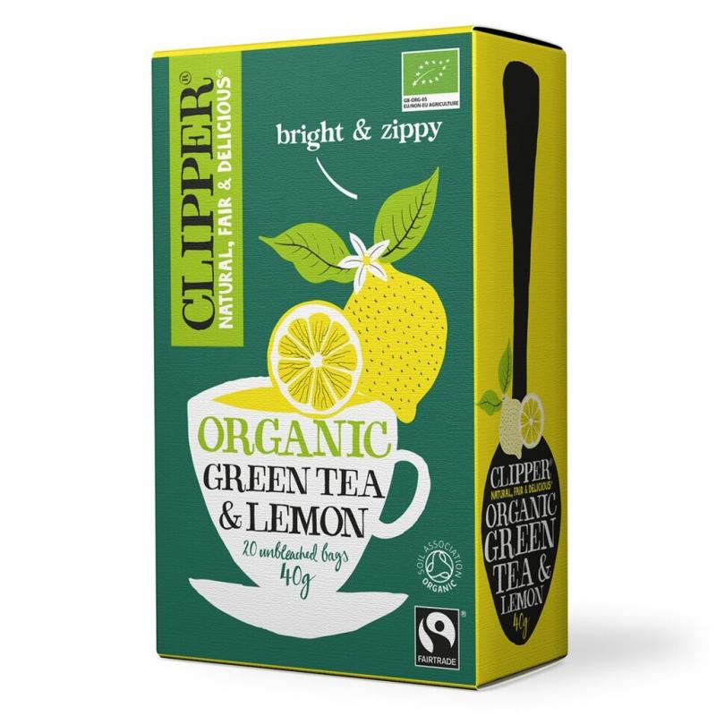 Зеленый с лимоном Органик (20пак.) (Clipper, Green tea)