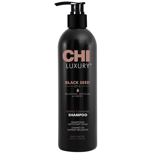 chi шампунь luxury black seed oil gentle cleansing 739 мл Chi Шампунь с маслом семян черного тмина для мягкого очищения волос Gentle Cleansing Shampoo, 739 мл (Chi, Luxury)