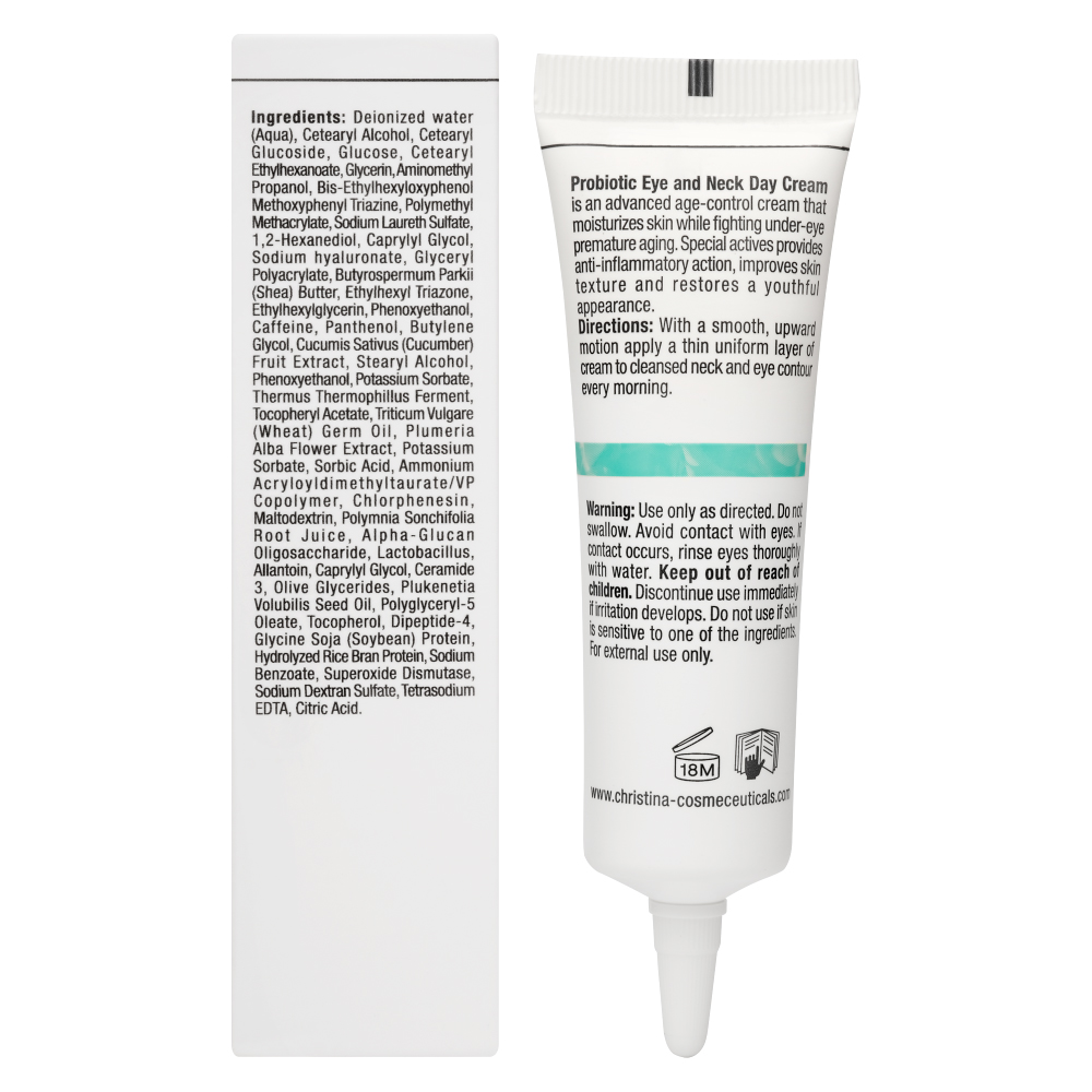 Кристина Дневной крем с пробиотическим действием для кожи вокруг глаз и шеи SPF 8, 30 мл (Christina, Unstress) фото 2
