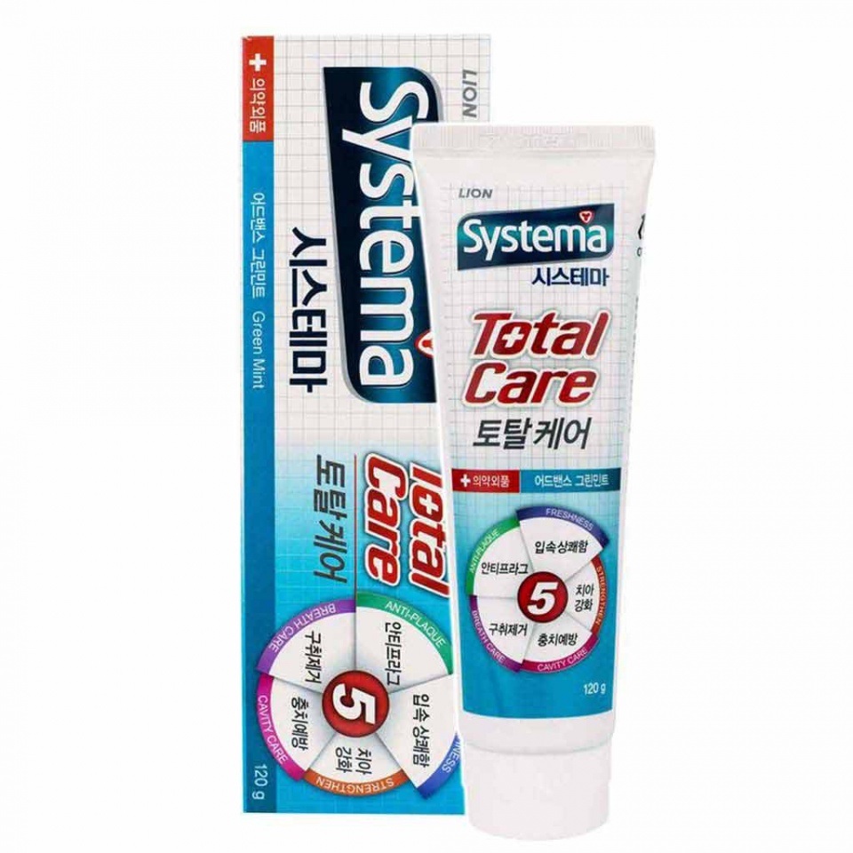 СиДжей Лайон Зубная паста со вкусом зеленой мяты для комплексного ухода Total Care, 120 г (Cj Lion, Для полости рта) фото 0