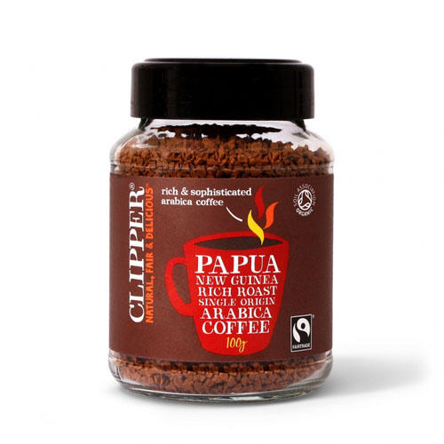 Клиппер Кофе растворимый Арабика Папуа-Новая Гвинея Органик сублимированный 100 гр (Clipper, Coffee) фото 0