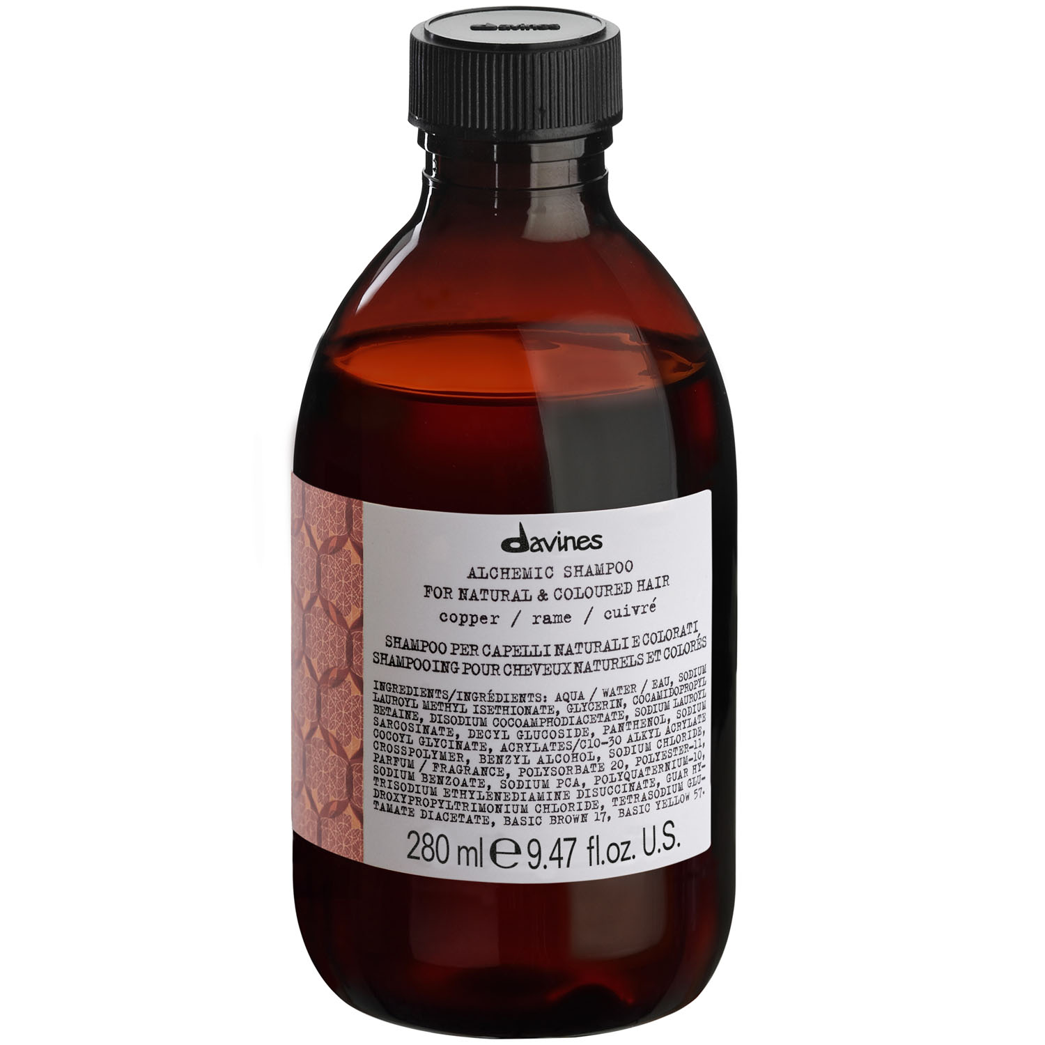 Davines Шампунь для натуральных и окрашенных волос, медный Alchemic Shampoo For Natural And Coloured Hair (copper), 280 мл (Davines, Alchemic) шампунь для натуральных и окрашенных волос красный davines alchemic shampoo for natural and coloured hair red 280 мл