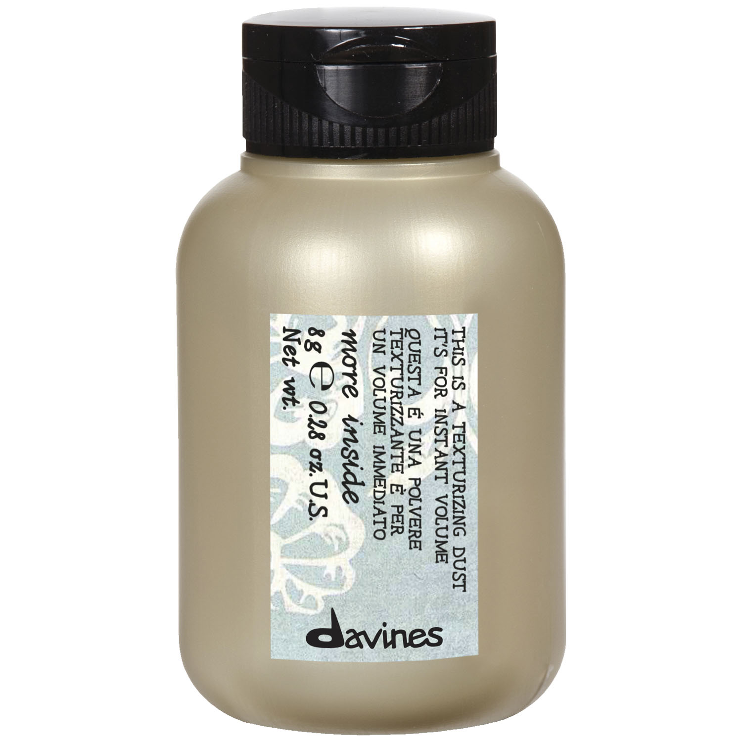 Davines Пудра-текстуризатор для объема волос More Inside Texturizing Dust for Instant Volume, 8 г (Davines, More Inside) текстурирующая сыворотка для создания объёмных и легких естественных образов davines more inside texturizing serum it’s for soft light workable