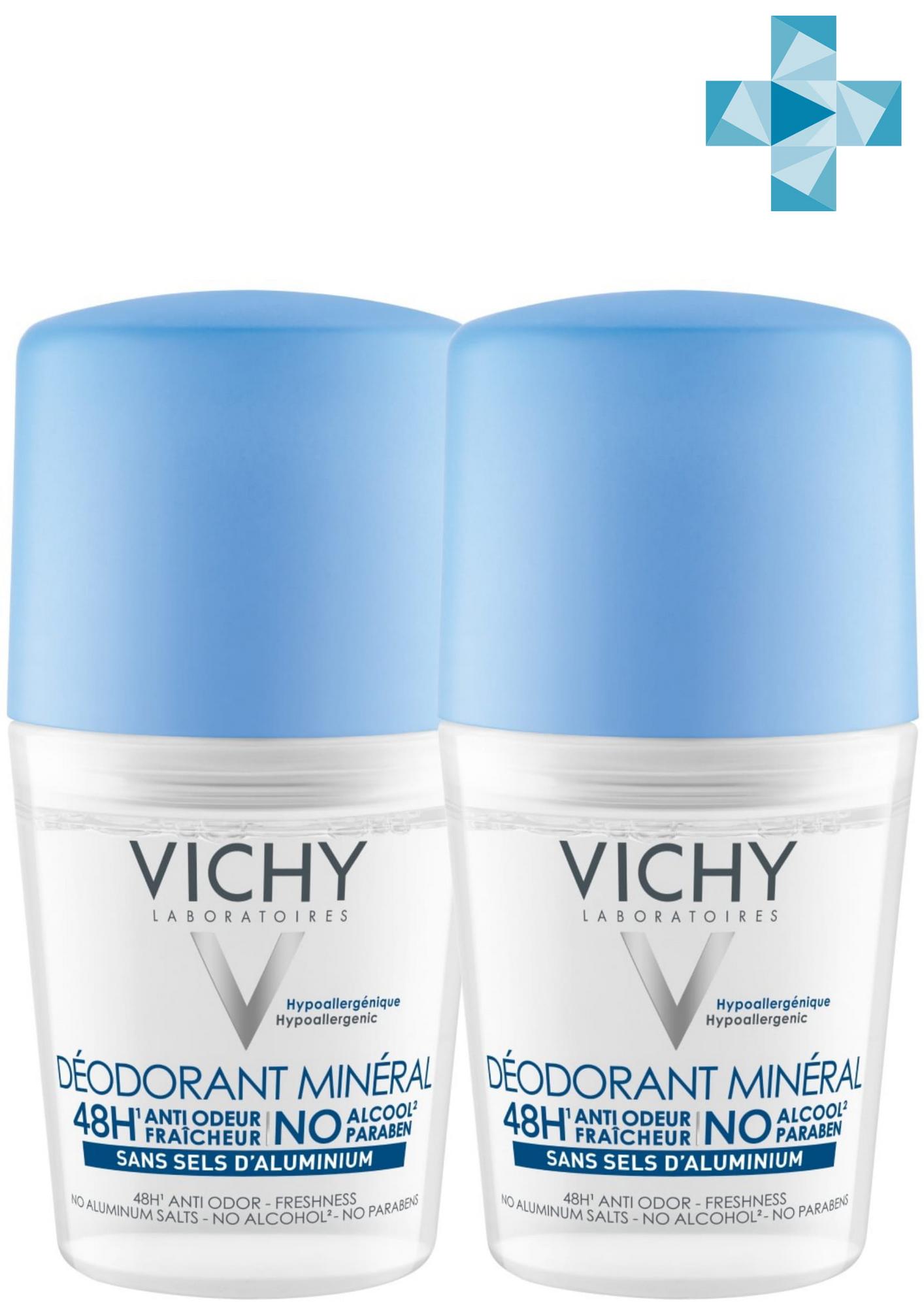 Купить Vichy Комплект Минеральный дезодорант без солей алюминия 48 часов свежести, 2 шт. по 50 мл (Vichy, Deodorant), Франция