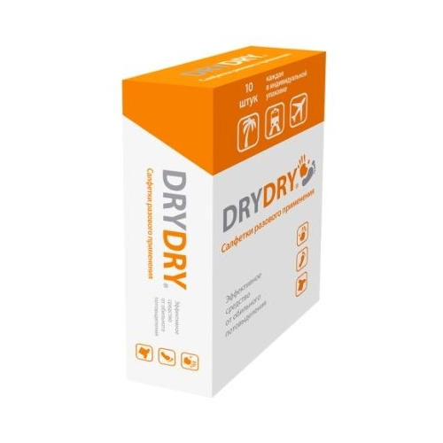Драй Драй Салфетки от обильного потоотделения 10 штук (Dry Dry, Wet napkin) фото 0