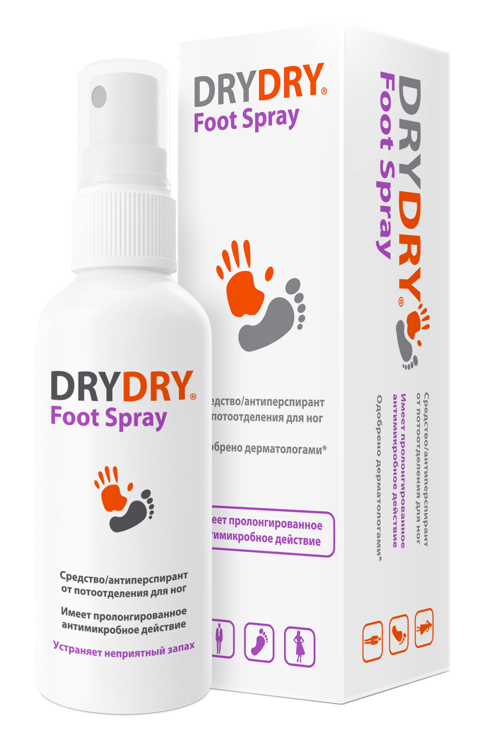 Dry Dry Средство от потовыделения ног Фут Спрей, 100 мл (Dry Dry, Foot Spray) biore очищающее средство против акне с охлаждающим эффектом 200 мл