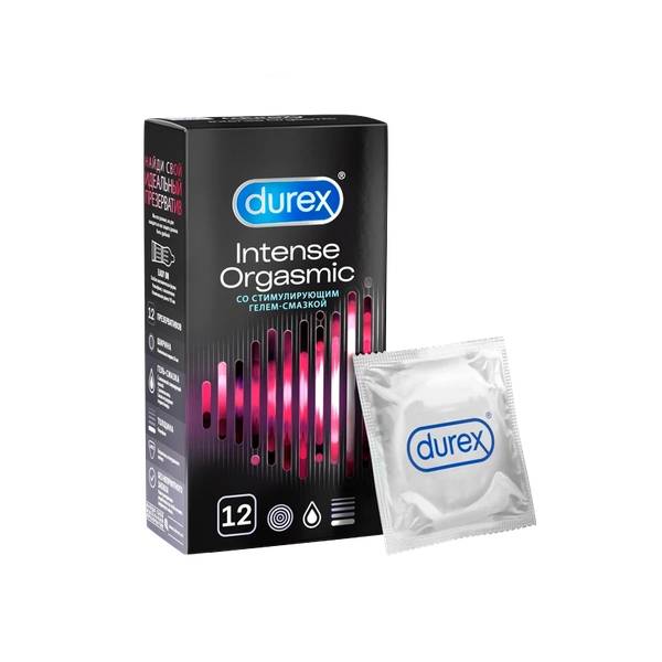 Durex Презервативы Intense Orgasmic рельефные, 12 шт (Durex, Презервативы) презервативы рельефные durex intense orgasmic со стимулирующим гелем смазкой 12 шт