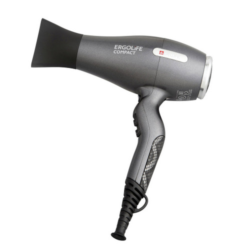 Dewal Фен ErgoLife Compact графит, 2000 Вт, ионизация, 2 насадки (Dewal, Фены)