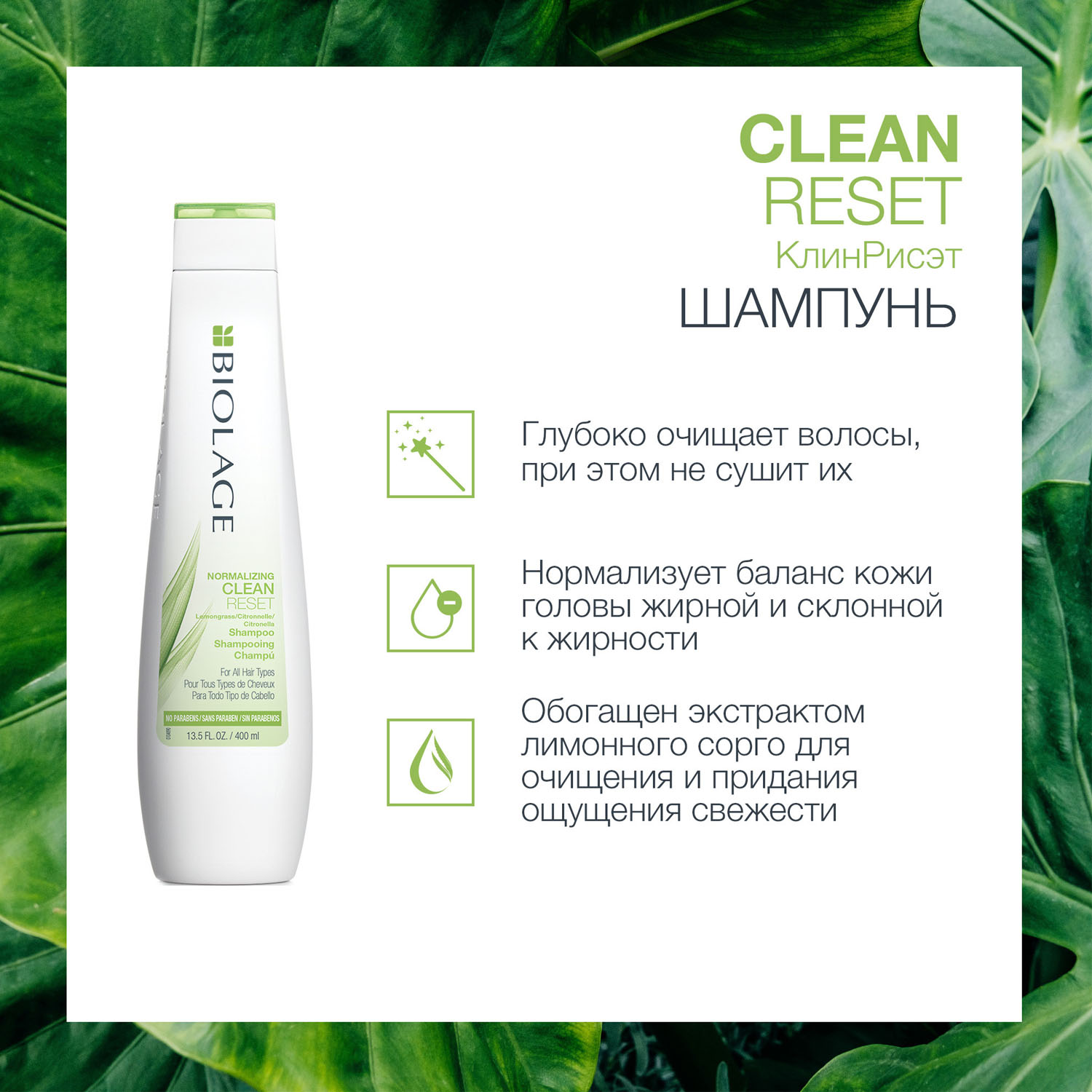 Матрикс Шампунь нормализующий Cleanreset Normalizing для кожи головы, 250 мл (Matrix, Biolage) фото 1