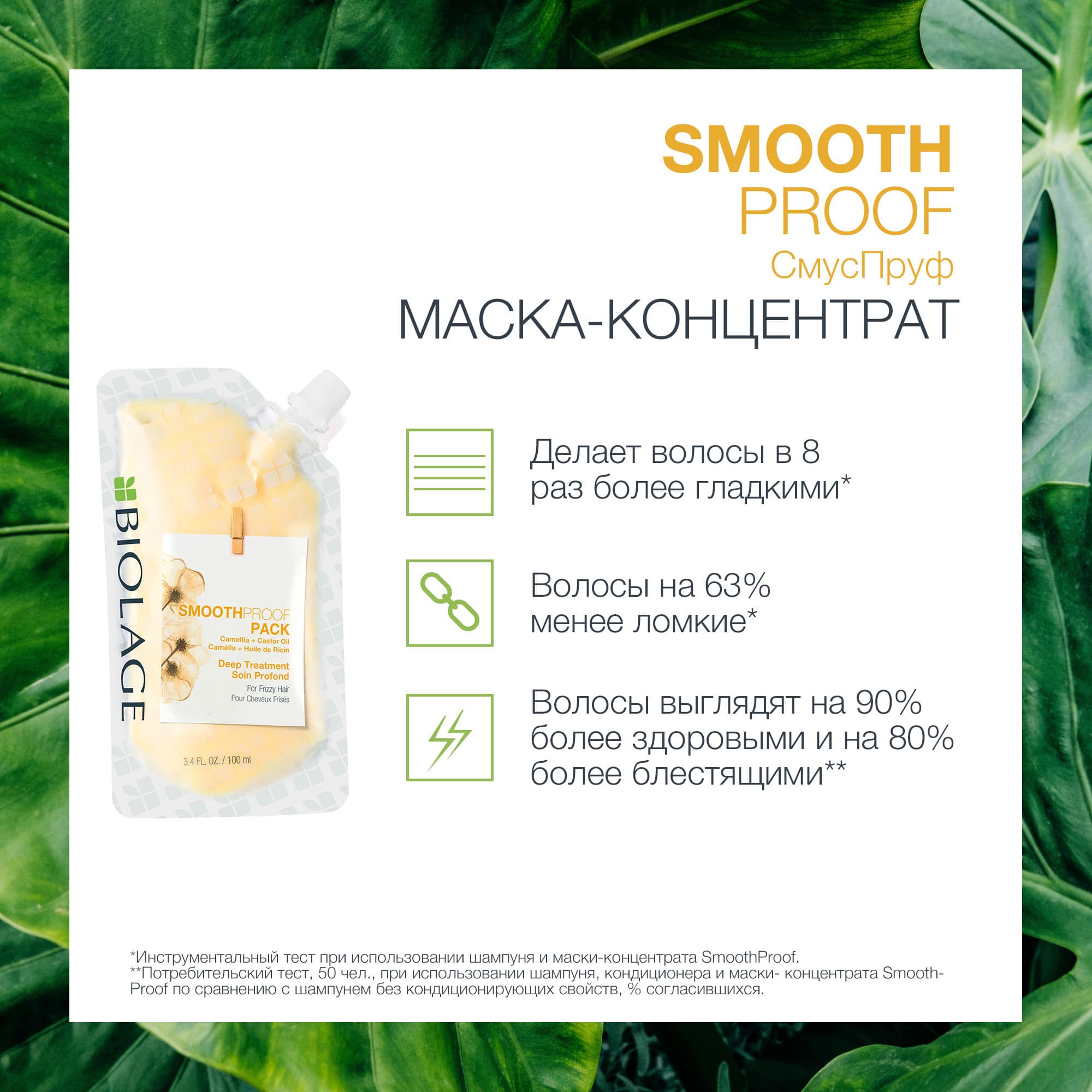 Матрикс Маска-концентрат Biolage Smoothproof для глубокого восстановления непослушных волос, 100 мл (Matrix, Biolage) фото 5