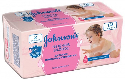 

Johnson’s baby Детские влажные салфетки «Нежная забота» 128 шт (Johnson’s baby, Для тела), Для тела
