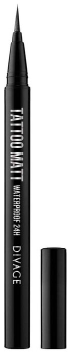 Диваж Жидкая подводка с кисточкой Tattoo Matt Waterproof 24h № 01, 8 г (Divage, Подводка) фото 0