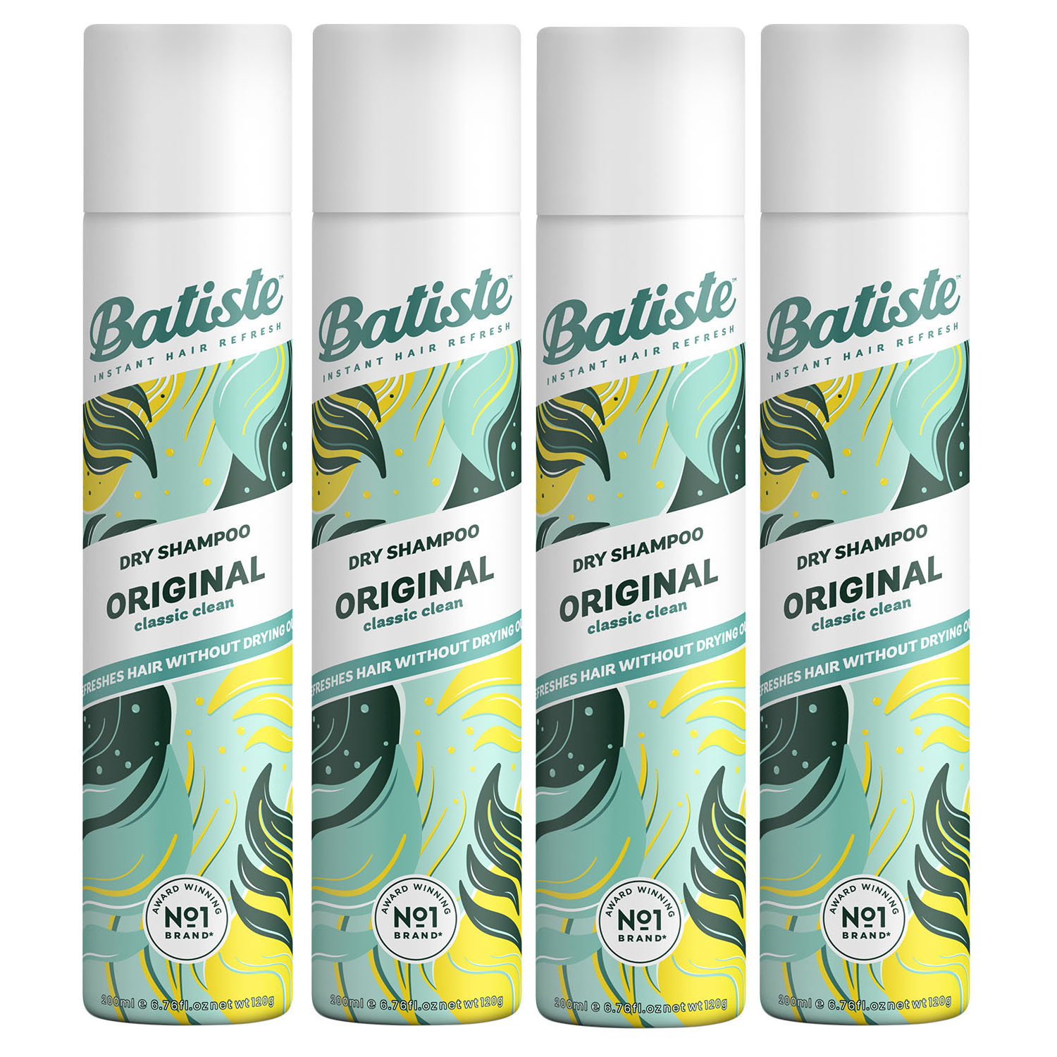 Batiste Комплект Original Сухой шампунь 4 шт х 200 мл (Batiste, Fragrance)