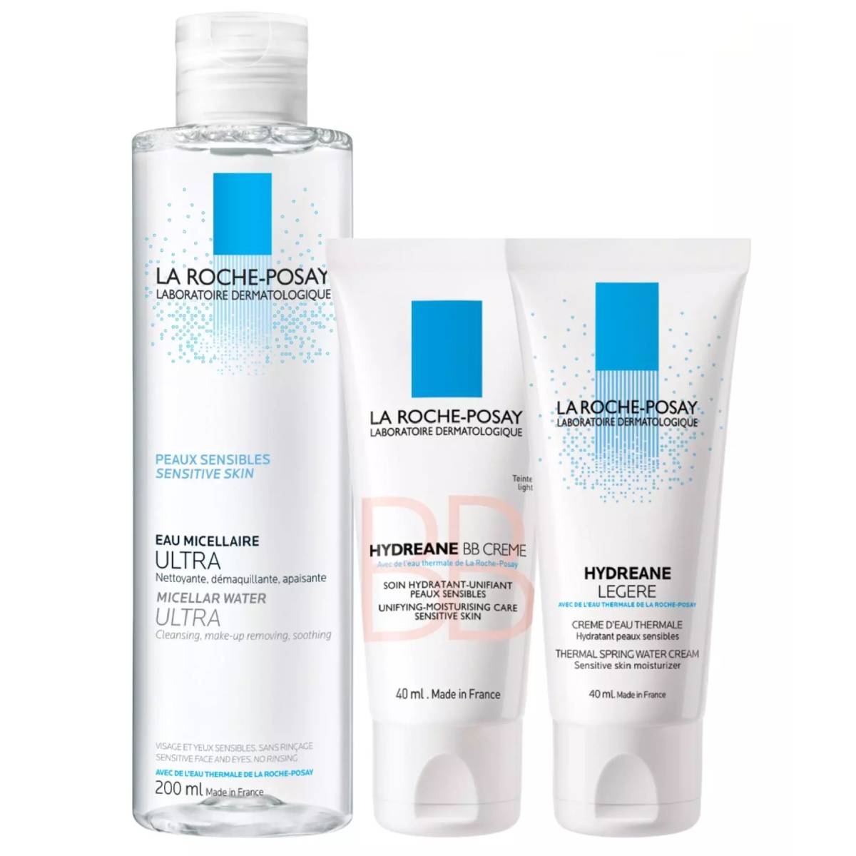 Ля Рош Позе Набор Hydreane Legere 40 мл + Hydreane BB Light 40 мл + Micellar water 200 мл (La Roche-Posay, Hydreane) фото 0