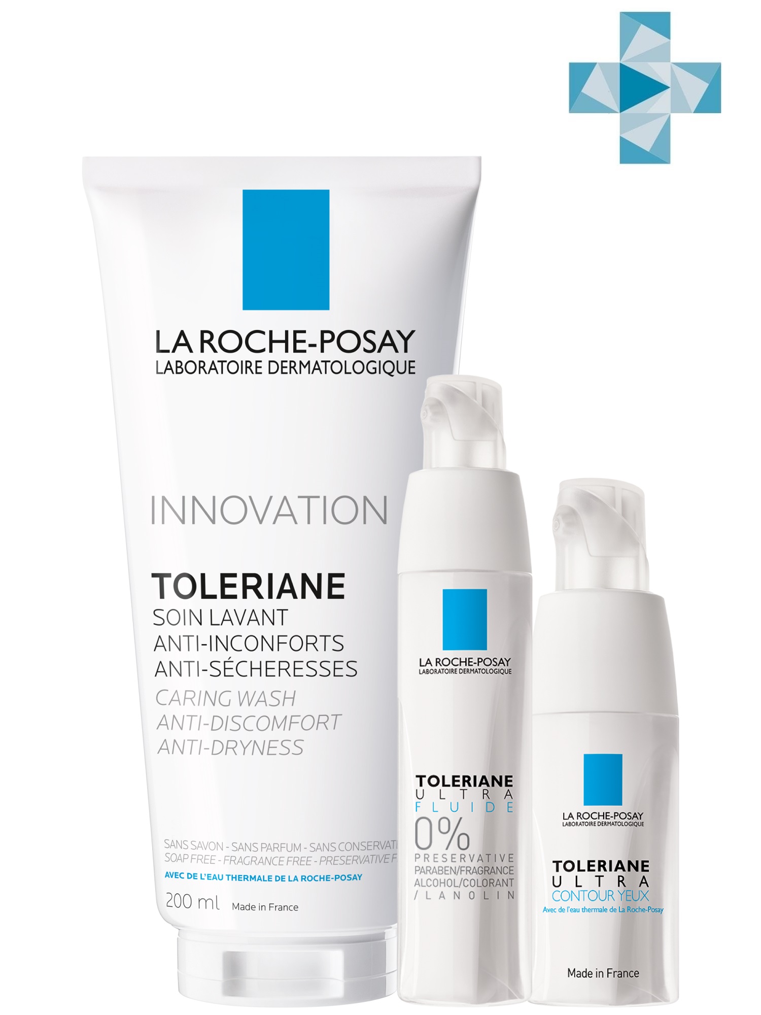 Ля Рош Позе Набор Ultra Fluid 40 мл + Ultra Eyes 20 мл + Toleriane gel 200 мл (La Roche-Posay, Toleriane) фото 0