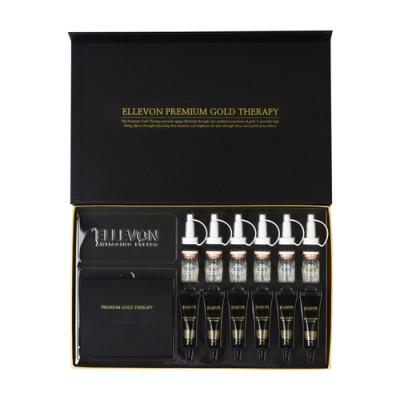 Эллевон Набор Premium Gold Therapy: золотые листы + омолаживающие ампулы + маски (Ellevon, Маски) фото 3