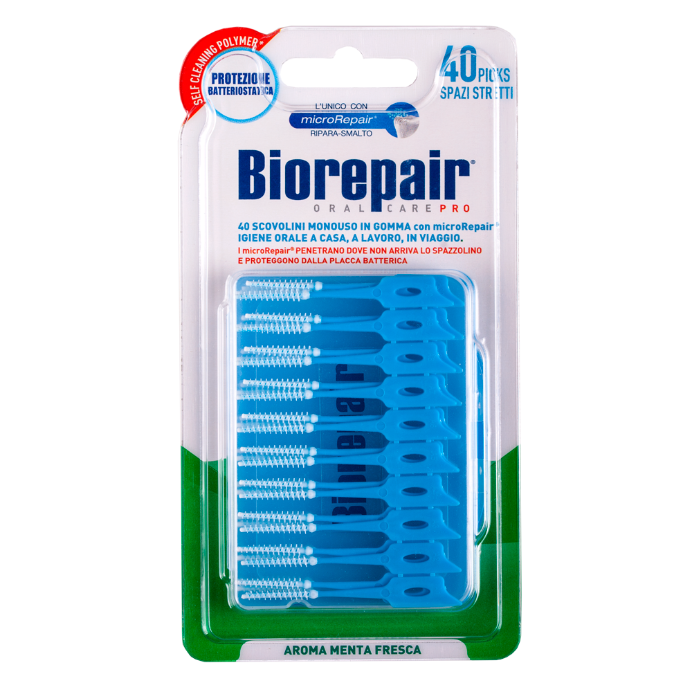 Biorepair Одноразовые мягкие ершики зауженные 40 шт. (Biorepair, Уход за зубами) 50 100 шт одноразовые зубные палочки для чистки зубов