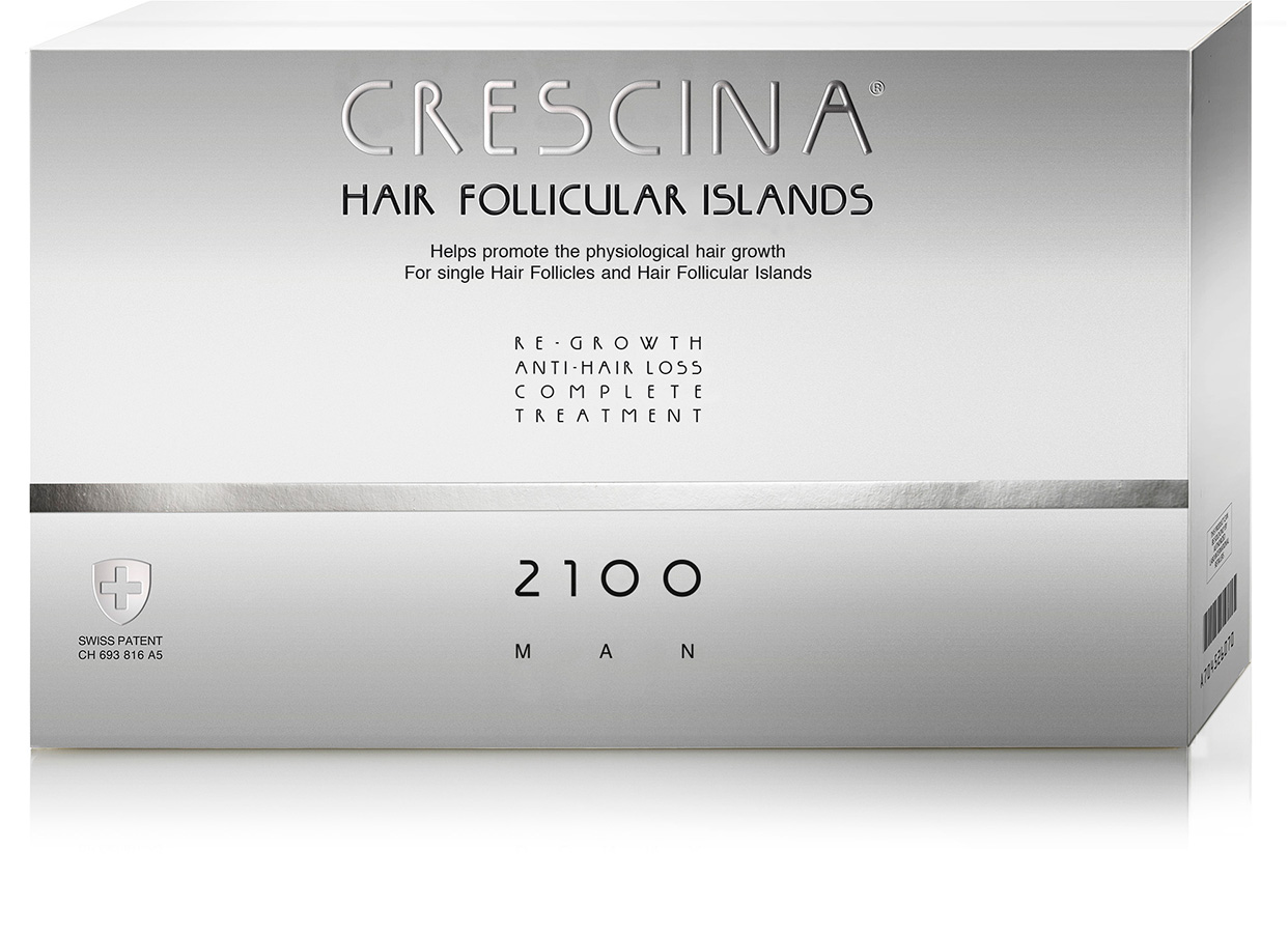 Кресцина Комплекс для мужчин Follicular Islands 2100 (лосьон для стимуляции роста волос №10 + лосьон против выпадения волос №10) (Crescina, Crescina 2100) фото 0